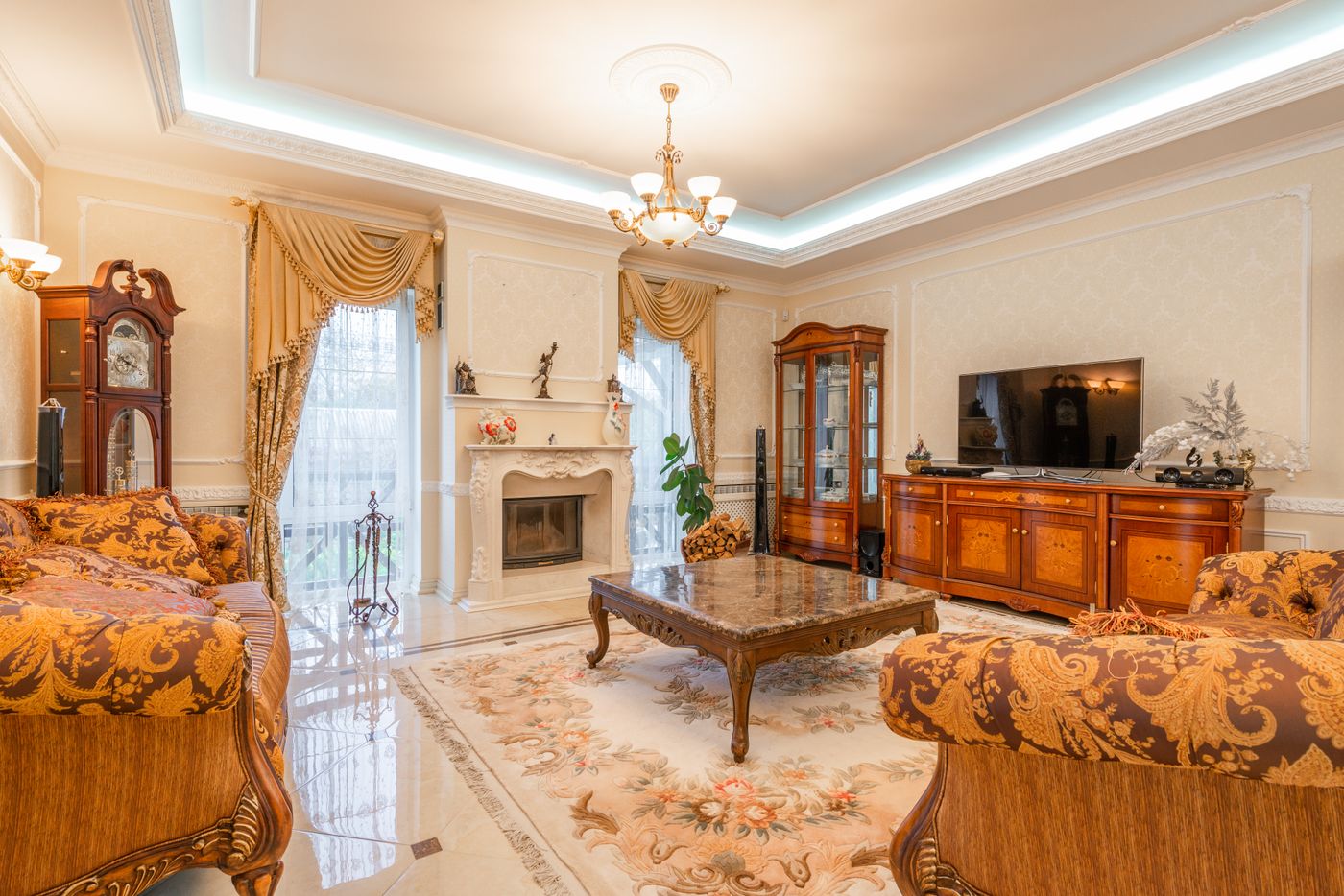 An elegant home interior with classic furnishings